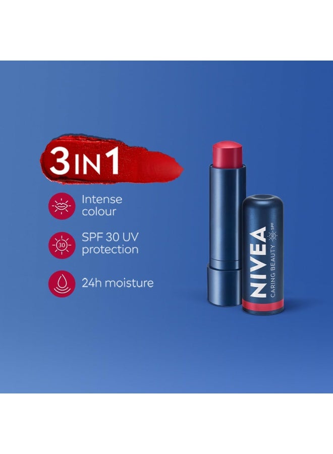 NIVEA Lip Caring Beauty Red Lip Balm | Lip & Cheek Tint with SPF 30,4.8g - Image 4